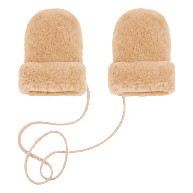 Mouffles Mono-Color Peau Lainée Mérinos | Beige