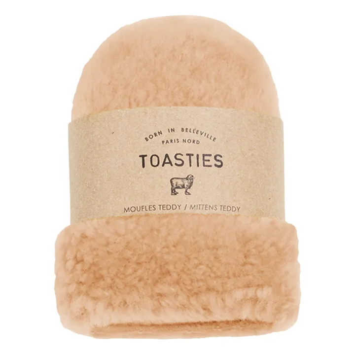 Mono-Colour Merino Sheepskin Mittens | Beige- Product image n°2