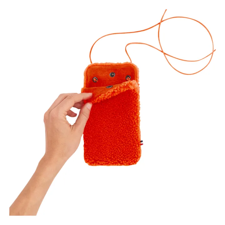 Custodia per il telefono in pelle di pecora Merino - Collezione Adulti  | Arancione- Immagine del prodotto n°1