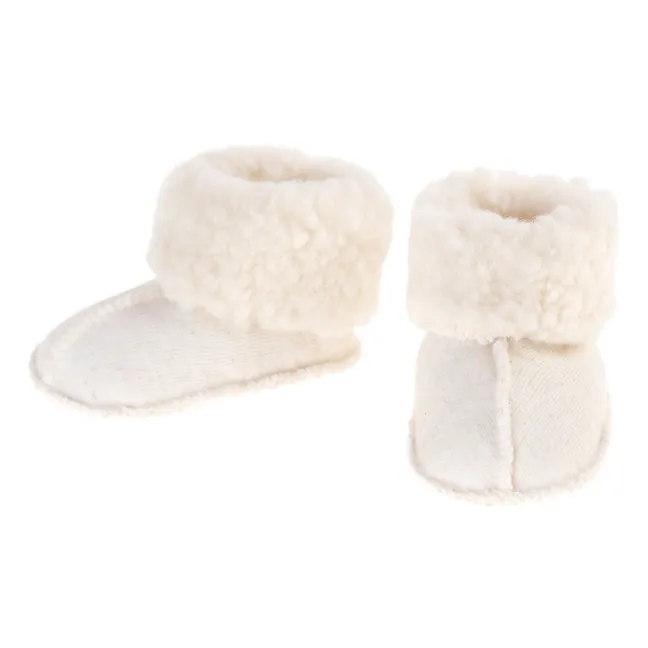 Pantuflas de lana Bebé | Crema
