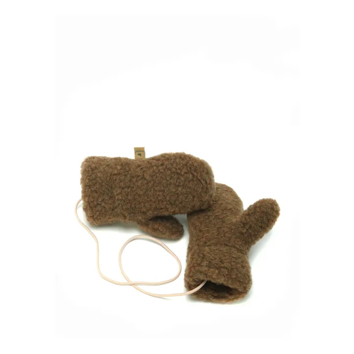 Shearling Baby Mittens | Chocolate- Product image n°0
