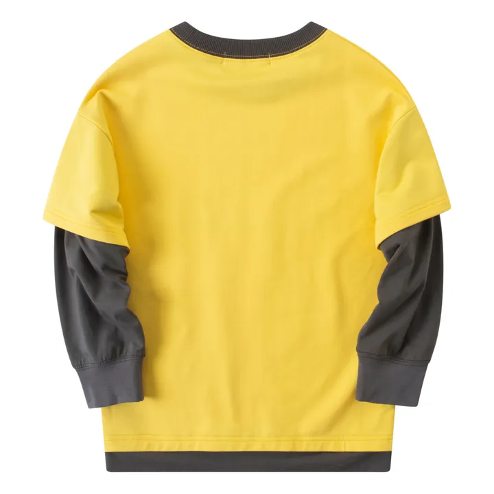 Oversize Layered T-shirt Sweatshirt | Yellow- Product image n°4