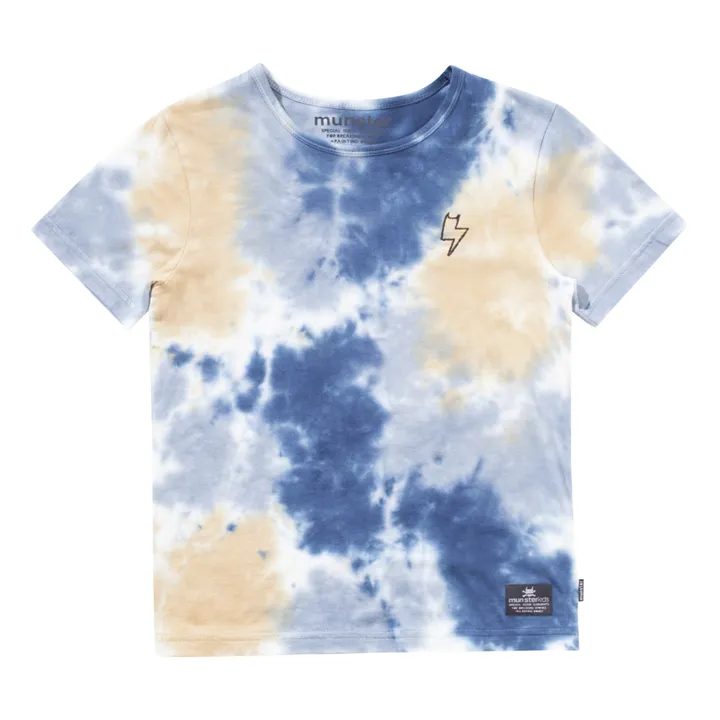 T-shirt Tie Dye Wave Cat | Blu- Immagine del prodotto n°0