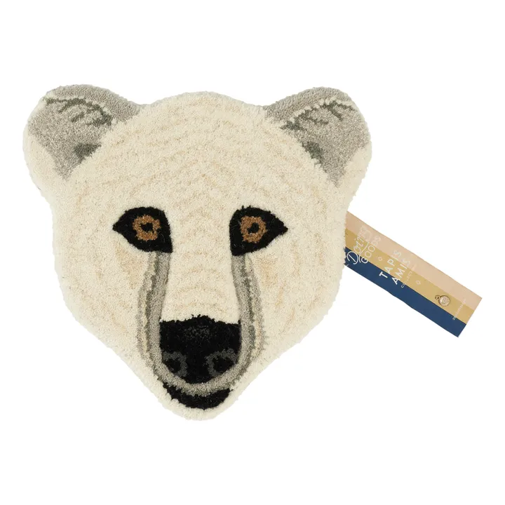 Tapis tête de d'ours polaire en laine Kasbah | Blanc cassé- Image produit n°0