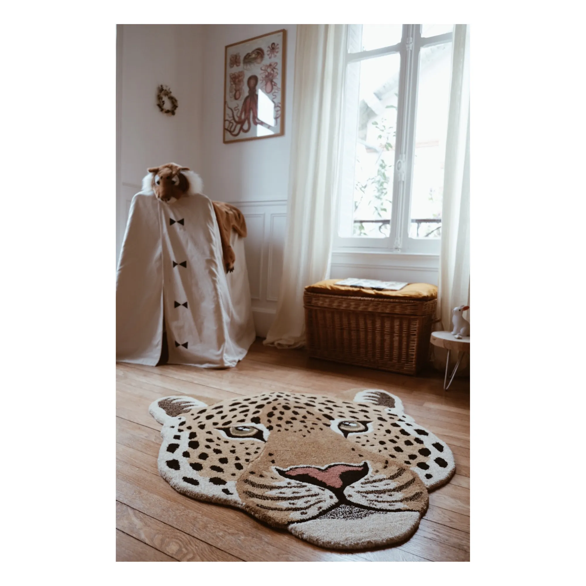 Tapis tête de léopard en laine Himani  | Marron- Image produit n°2