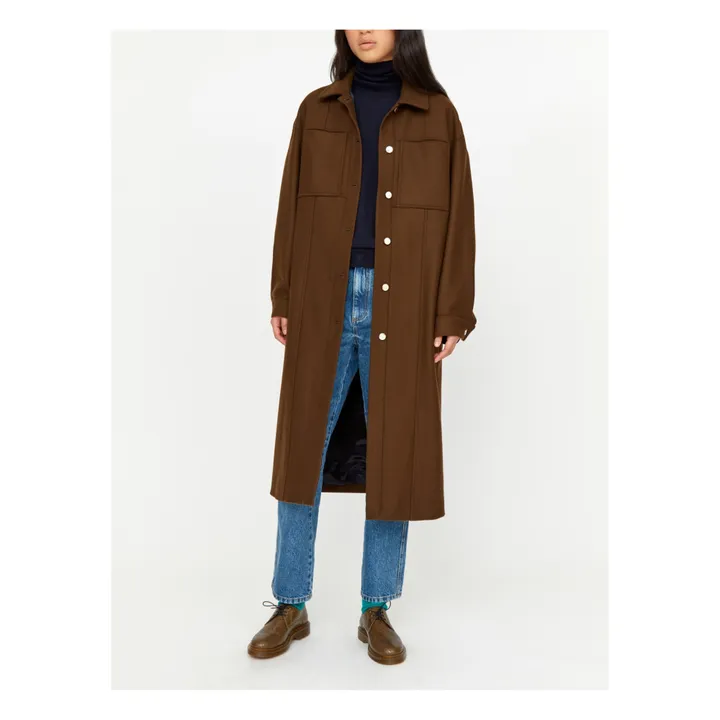 Cappotto Nelson Bauhaus in lana | Marrone scuro- Immagine del prodotto n°2