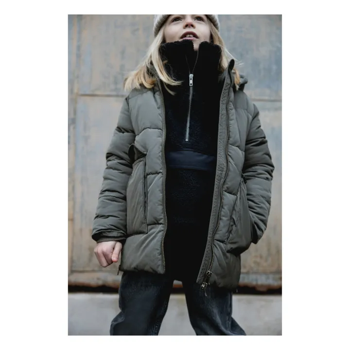 Charlie Recycled Polyester Puffer Jacket | Dark green- Product image n°1