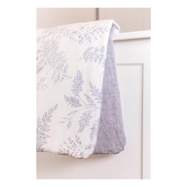 Leaf-Print Blanket | Navy blue
