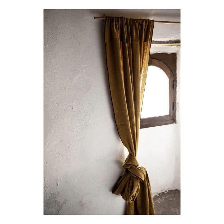 Organic Cotton Muslin Curtains 130x280 cm | Khaki- Product image n°3