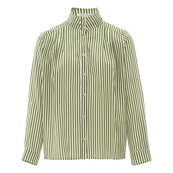 Chuck Matcha Cotton and Silk Shirt  | Green- Product image n°0
