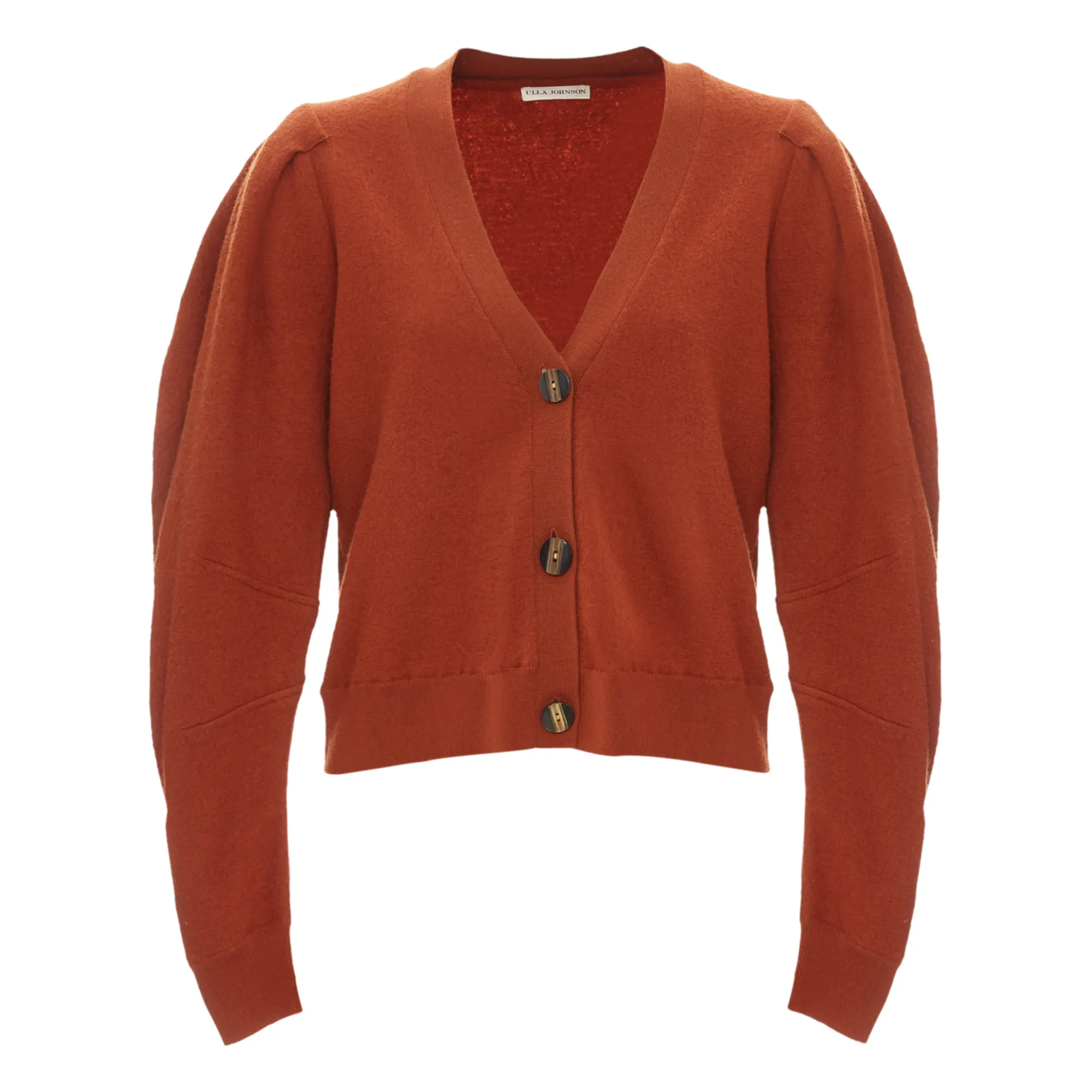 Ulla Johnson Brown Madelyn Boiled Wool Cardigan