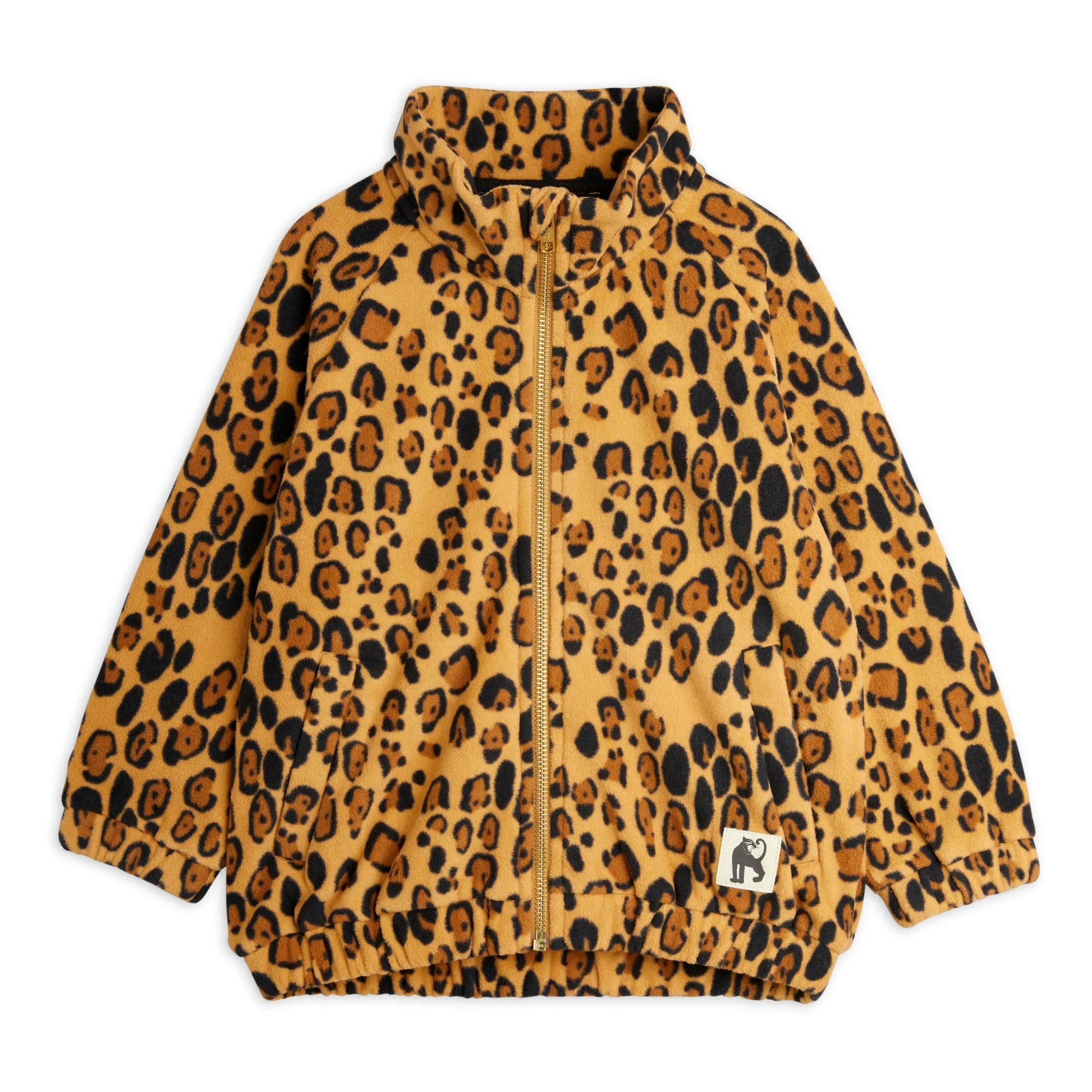 Mini Rodini Beige Recycled Polyester Leopard Print Jacket