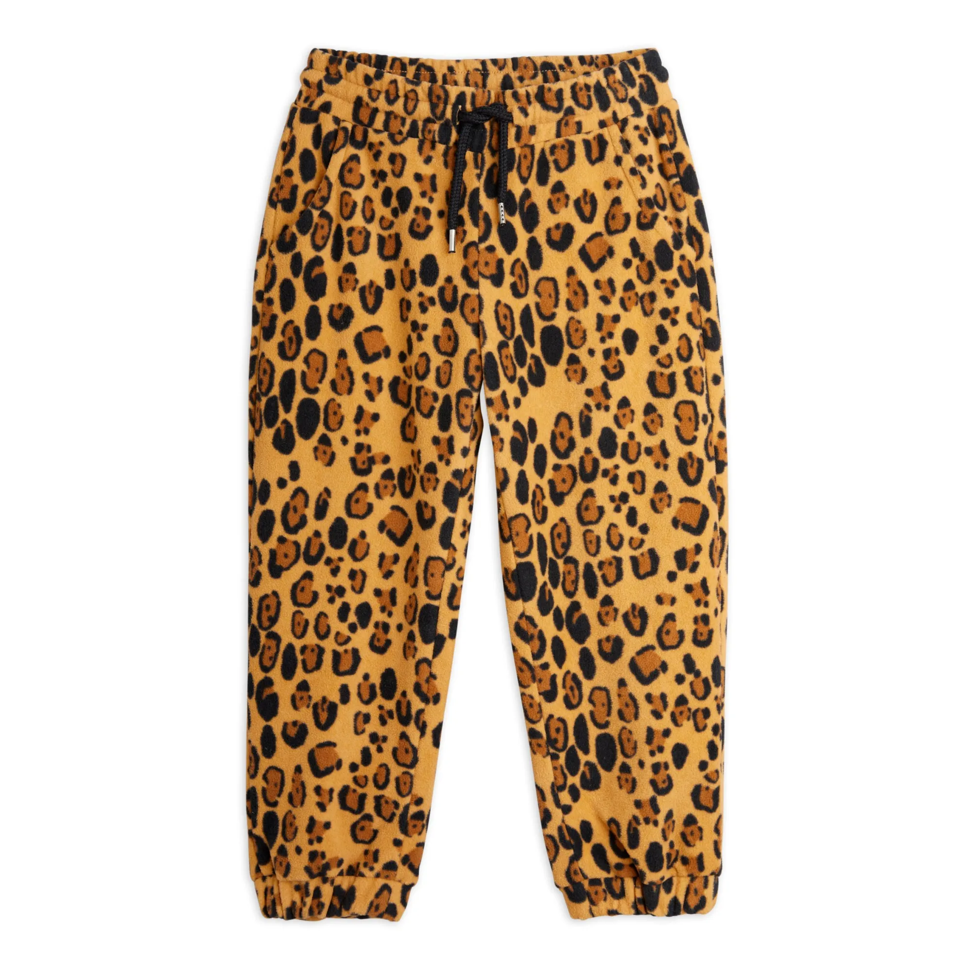 Mini Rodini Beige Recycled Polyester Leopard Print Joggers