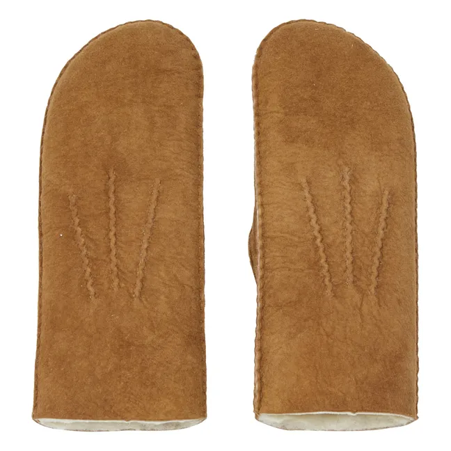 Muffole Mansoncon pelliccia pelle scamosciata - Collezione Donna  | Camel