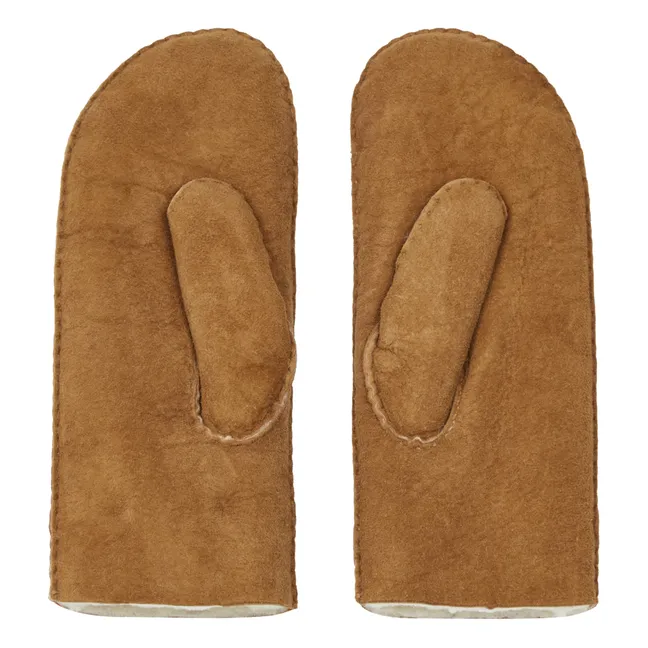 Muffole Mansoncon pelliccia pelle scamosciata - Collezione Donna  | Camel