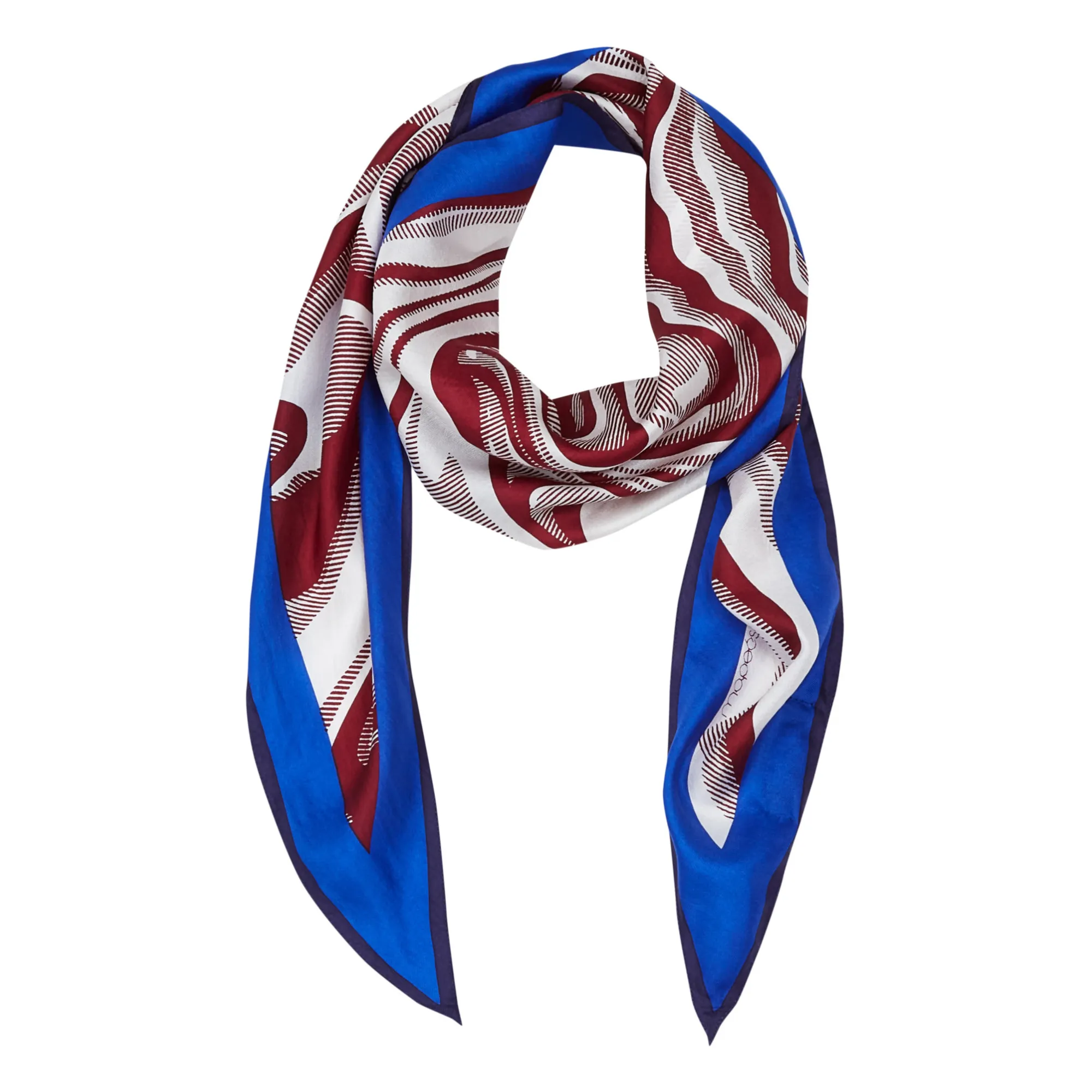 Mapoésie Navy Blue Wave Scarf