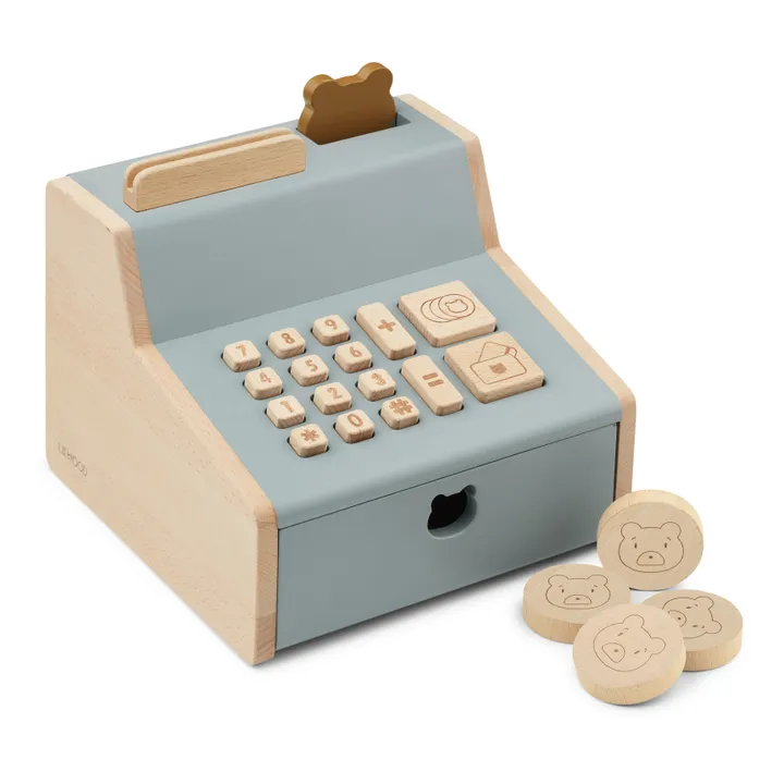 Wooden Cash Register | Blue- Product image n°0