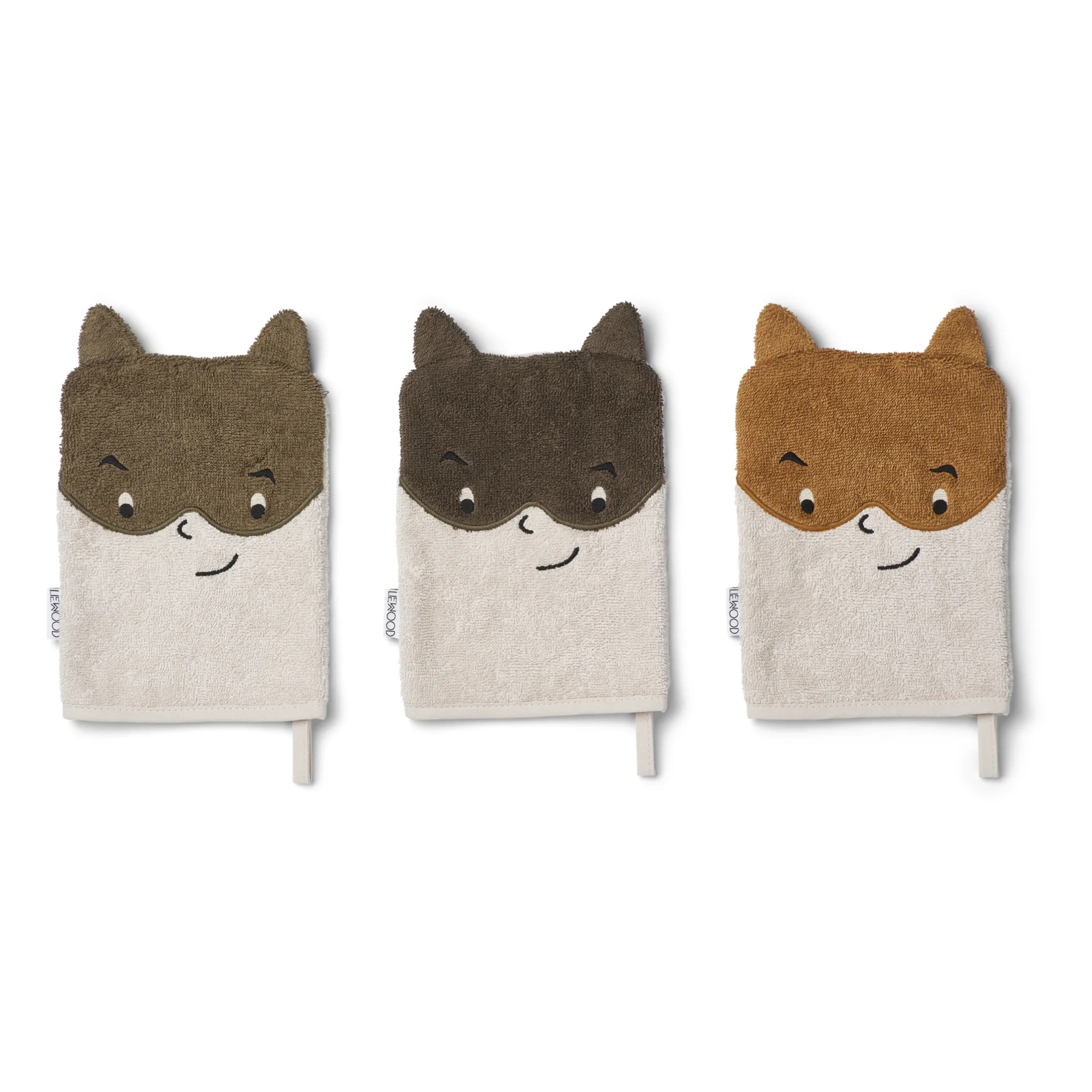 Liewood Multicoloured Sylvester Organic Cotton Wash Gloves - Set Of 3