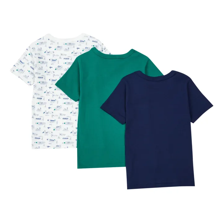 Set of 3 Organic Cotton City T-shirts | Green- Product image n°1