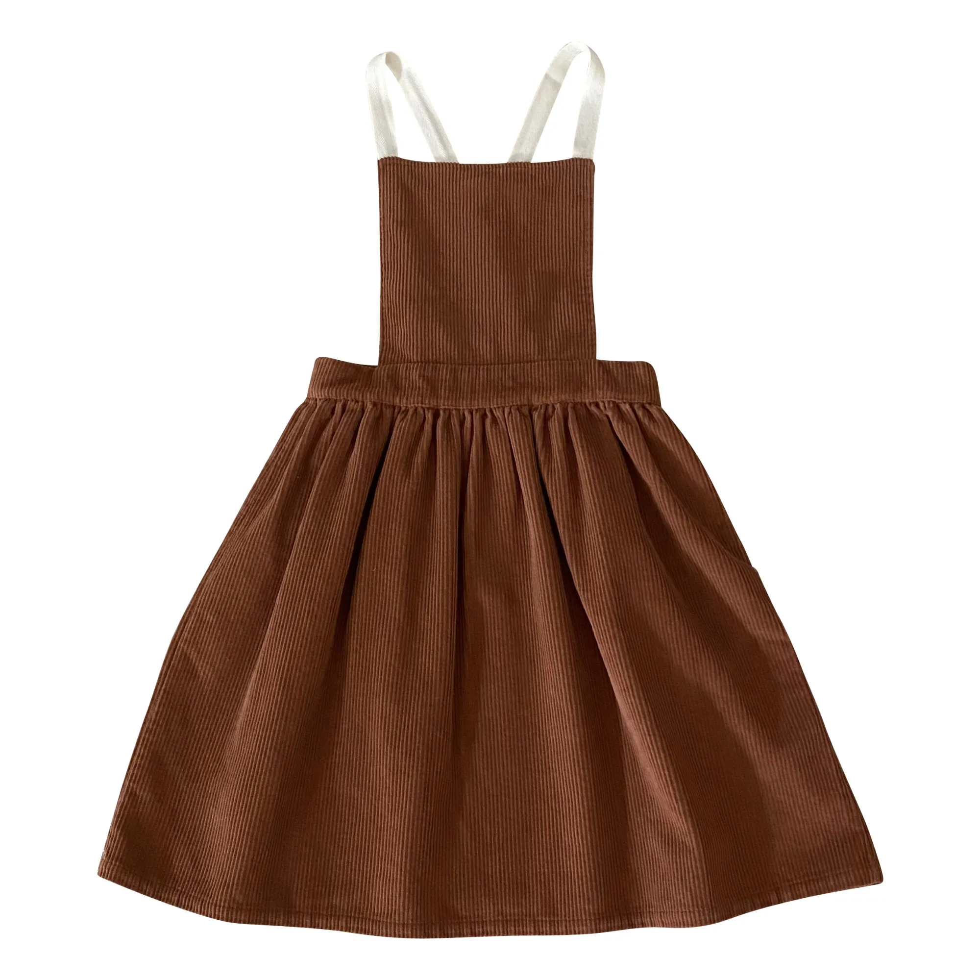 Liilu Rust Corduroy Apron Dress