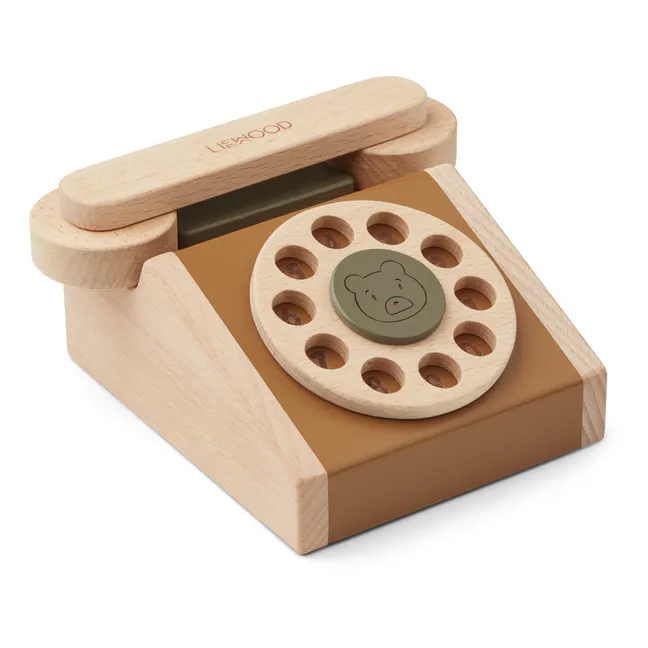 Teléfono clásico de madera Selma | Caramelo