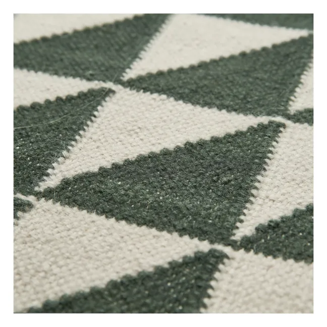 Tapis Berlin en laine et coton | Vert
