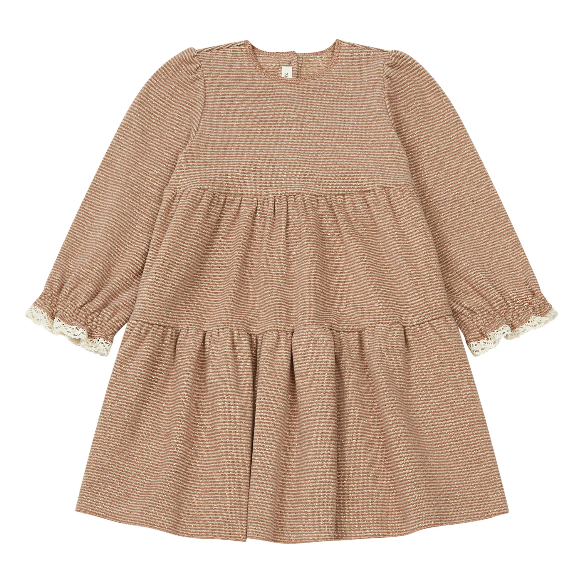 Zhoe & Tobiah Pink Striped Lurex Knit Dress