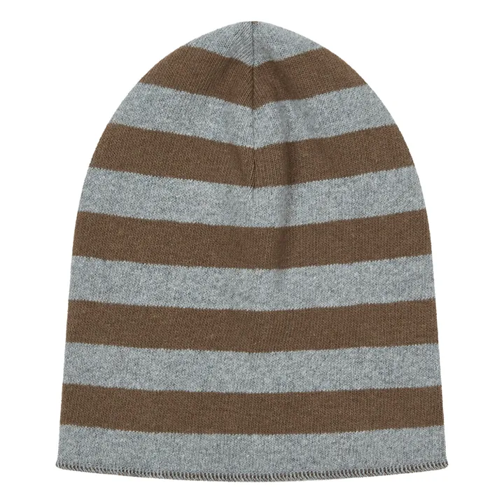 Striped Knit Beanie | Heather grey- Product image n°0
