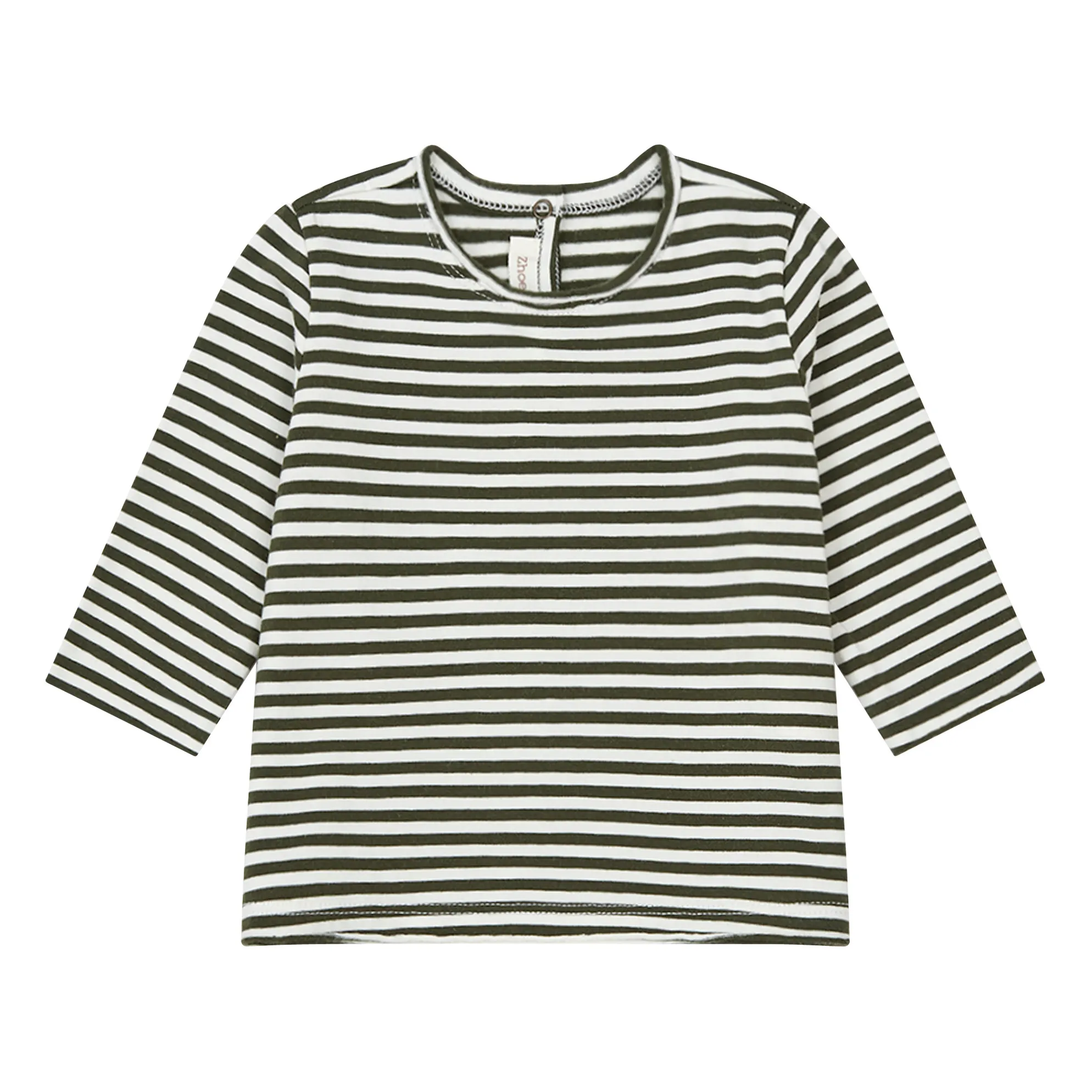 Zhoe & Tobiah Green Baby Striped T-Shirt