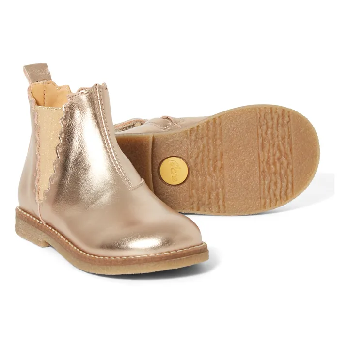Zip-Up Chelsea Boots | Gold- Product image n°2