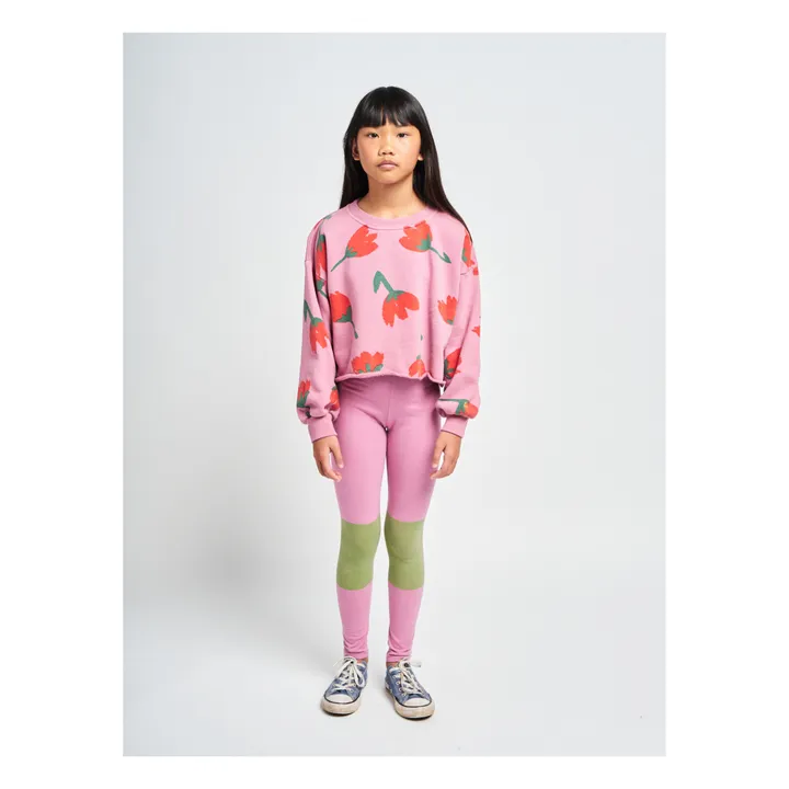Exclusive Bobo Choses x Smallable -  Organic Cotton Cropped Tulip Sweatshirt | Mauve- Product image n°1