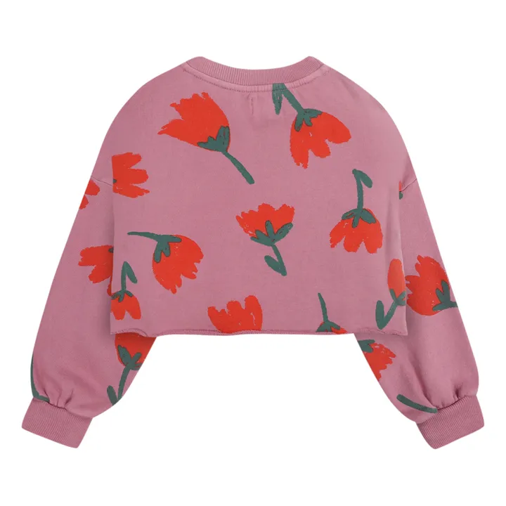Exclusive Bobo Choses x Smallable -  Organic Cotton Cropped Tulip Sweatshirt | Mauve- Product image n°5