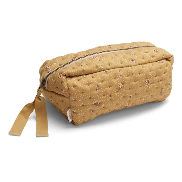Organic Cotton Quilted Toilet Bag | Mustard- Product image n°0