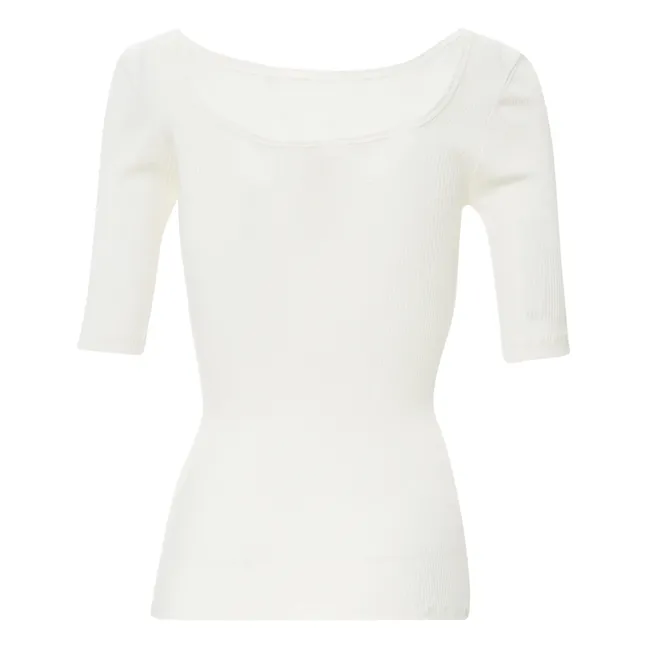 Camiseta de deporte de seda - Colección Mujer | Crema
