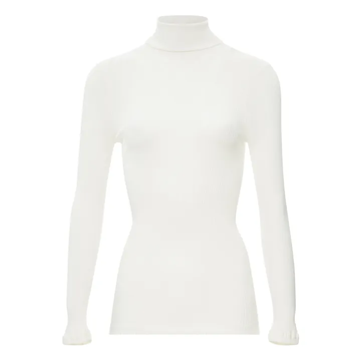 T-Shirt Gunn aus Seide - Damenkollektion  | Cremefarben- Produktbild Nr. 0