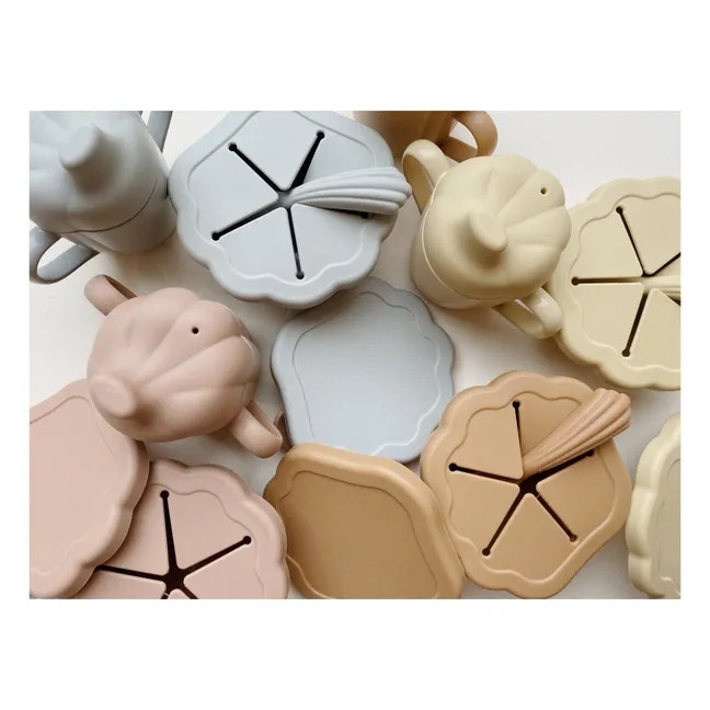Clam Silicone Tableware 4-Piece Set | Beige