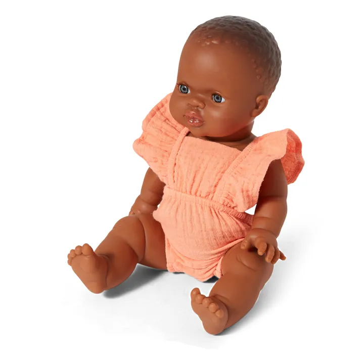 Barboteuse Lou pour poupée Minikane | Corail- Image produit n°2