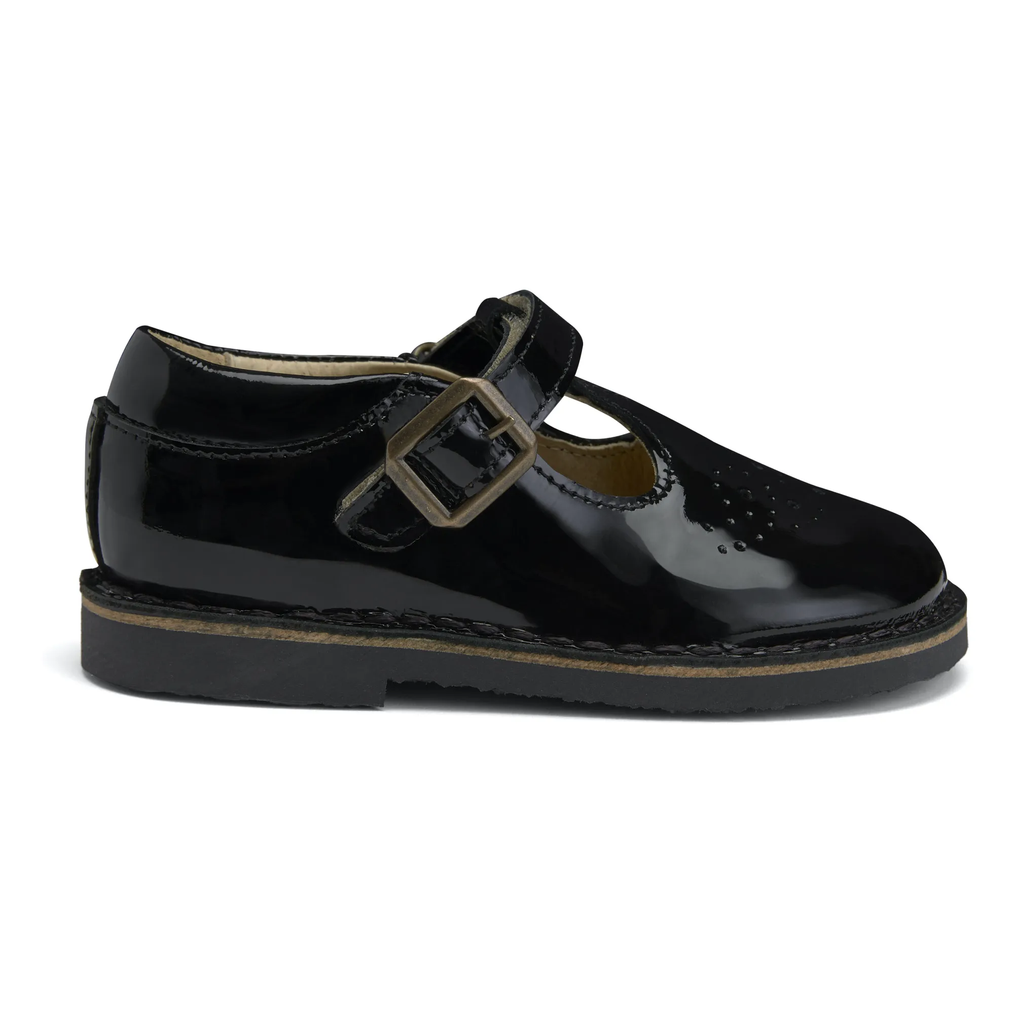 Young Soles Black Penny Patent T-Bar Mary Janes