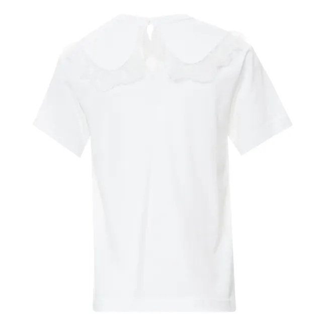 Lace Collar T-shirt | White