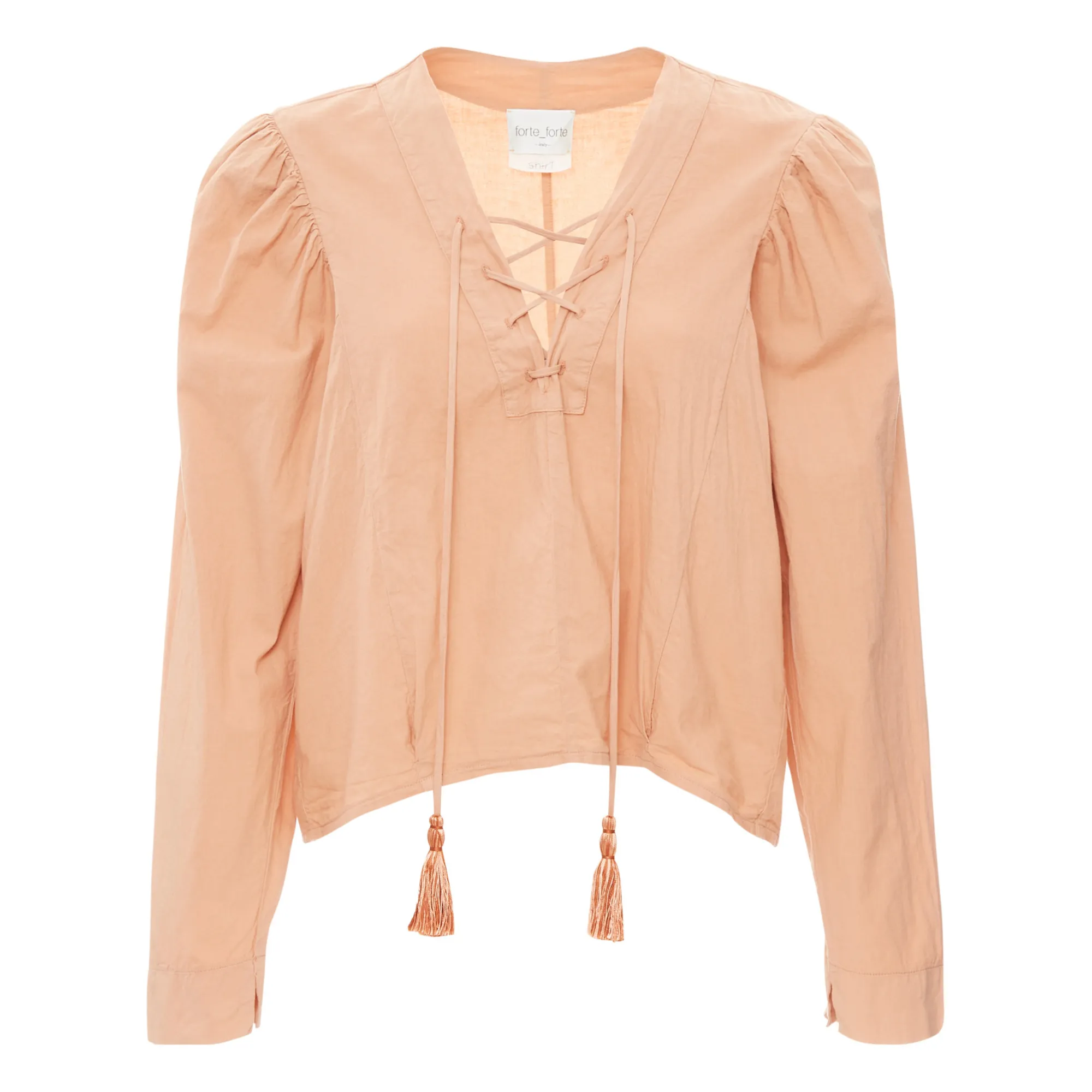 Forte Forte Camel Lace-Up Blouse