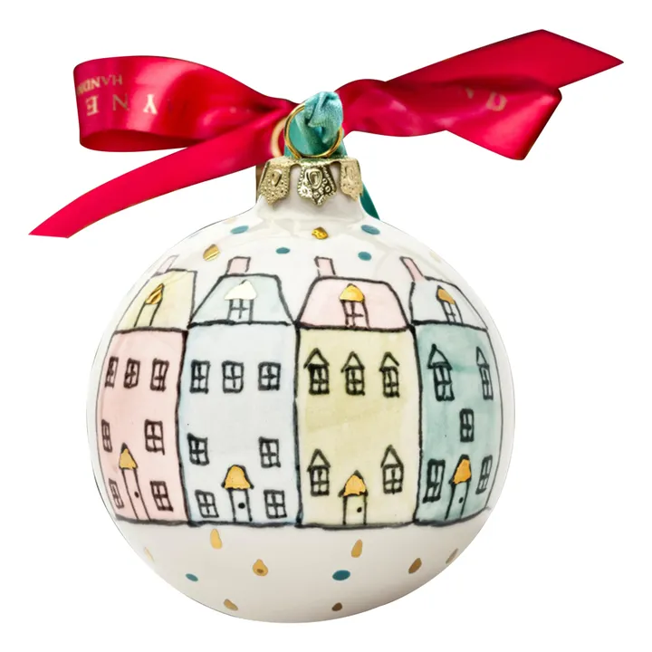 Bola de Navidad de porcelana Casa londinense- Imagen del producto n°0