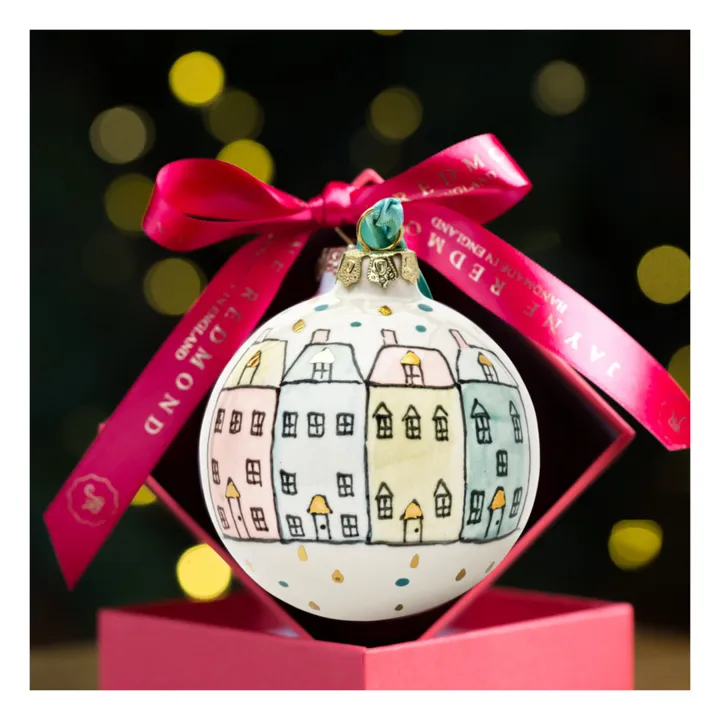Bola de Navidad de porcelana Casa londinense- Imagen del producto n°2