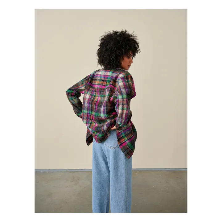 Sobrecamisa de lana a cuadros Ari - Colección Mujer  | Multicolor- Imagen del producto n°6