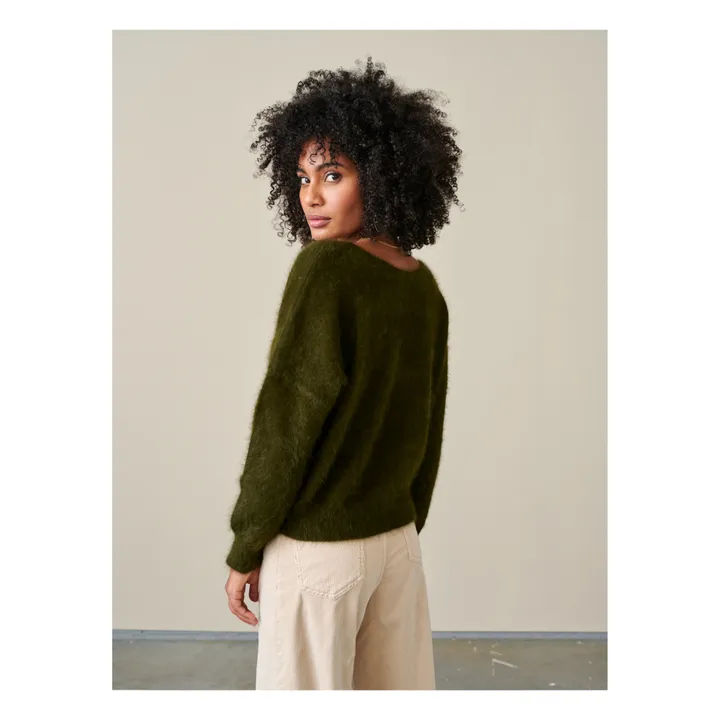 Maglione Datev Angora - Collezione Donna  | Verde oliva- Immagine del prodotto n°7