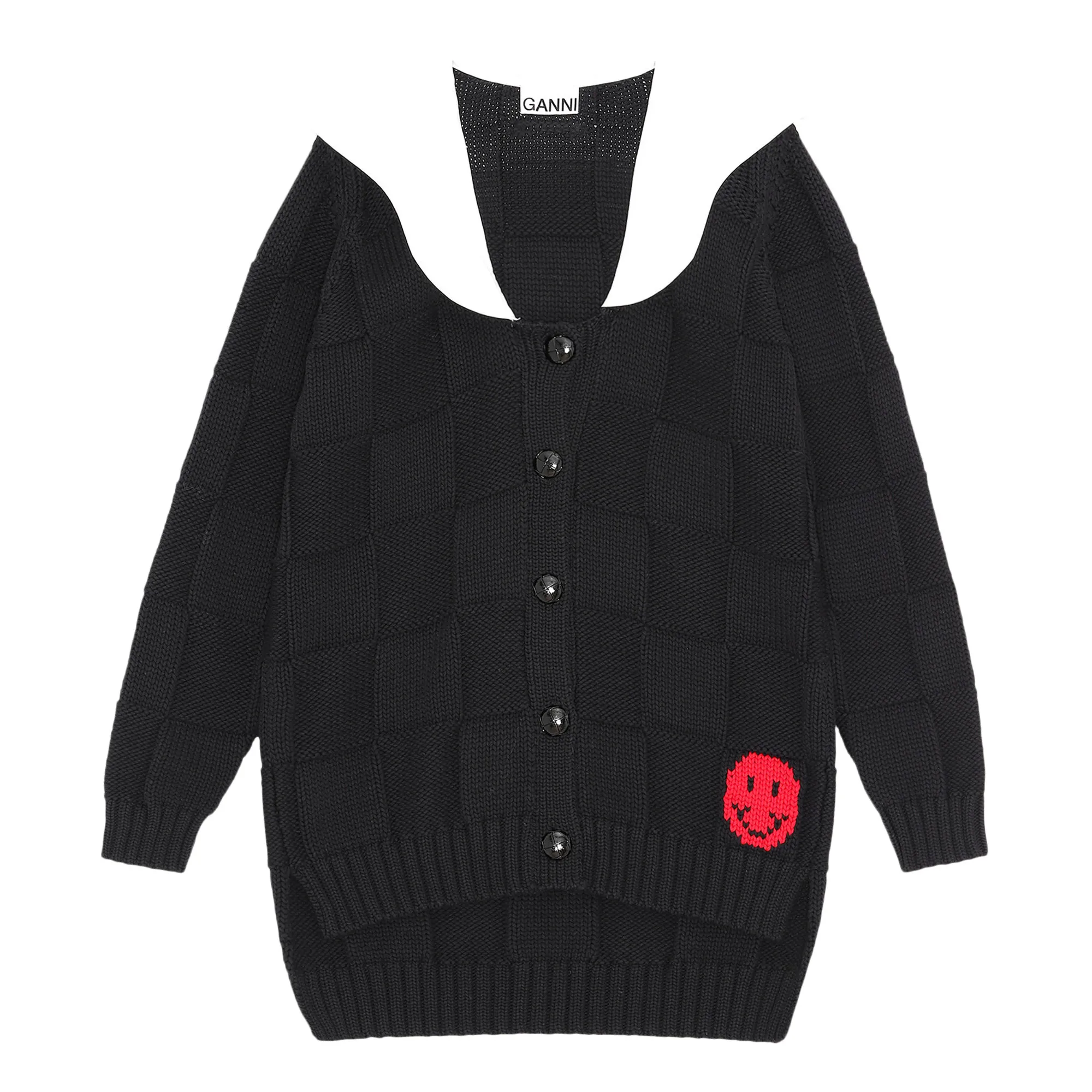 Ganni Collar Cardigan Black Smallable