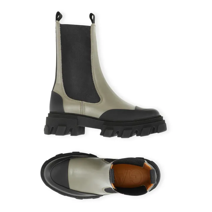 Chelsea Boots Mi-Hautes Cuir | Vert kaki- Image produit n°1