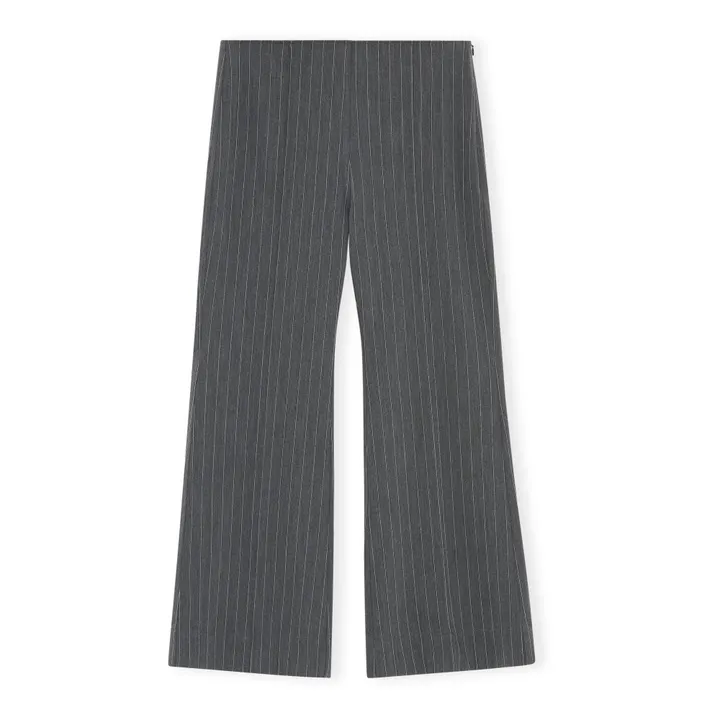 Pantalon Rayures Polyester Recyclé | Gris anthracite- Image produit n°0