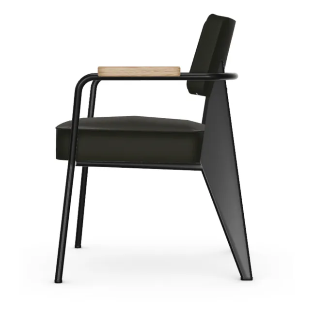 Fauteuil Direction, piétement noir foncé- Jean Prouvé | Gris foncé
