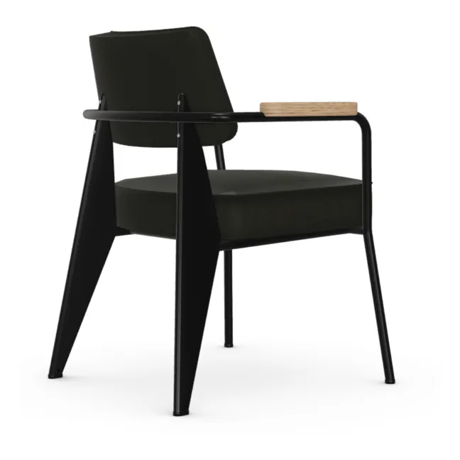 Fauteuil Direction, piétement noir foncé- Jean Prouvé | Gris foncé