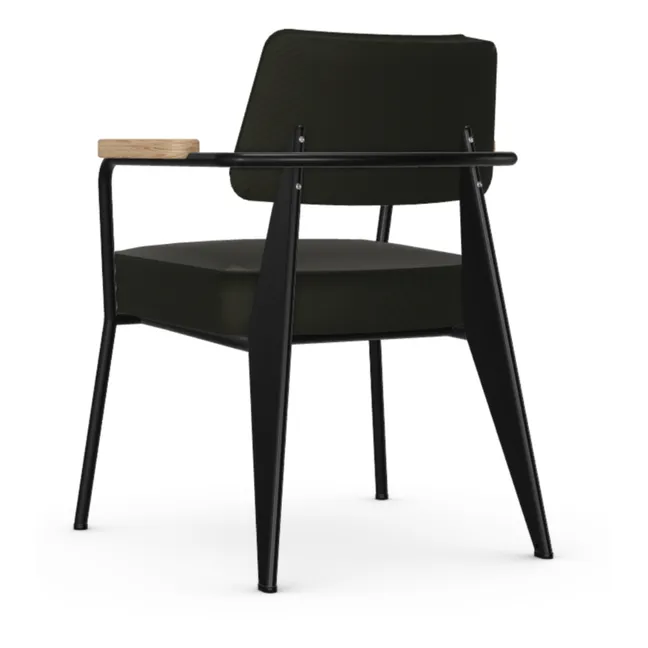 Fauteuil Direction, piétement noir foncé- Jean Prouvé | Gris foncé